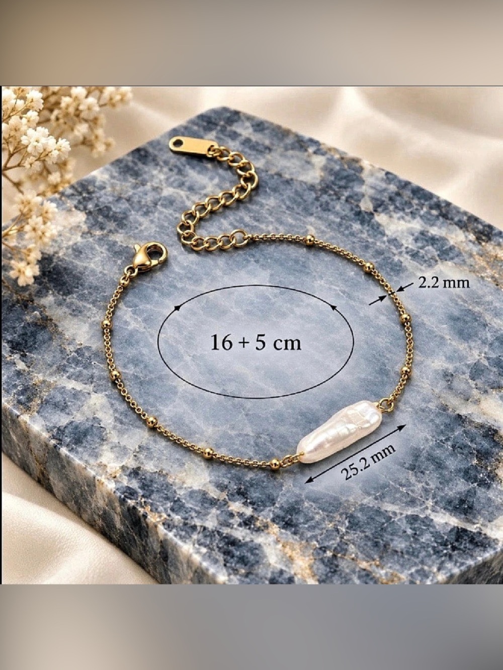 Gold & White Pearl Accent Bracelet Set NWT